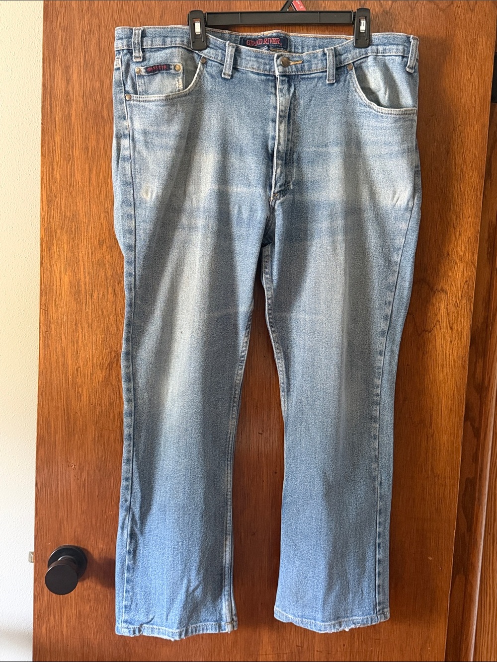 Classic Vintage Light Blue Men's Straight Jeans by Grand River 40x32